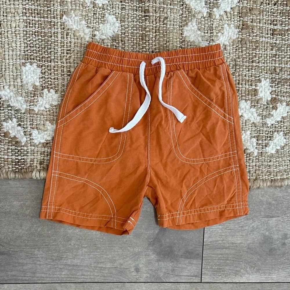 Y2K Le Top Baby Toddler Boy Swim Trunks Rustic Burnt Orange Size 12 Months